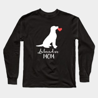 Labrador Sitting Silhouette Long Sleeve T-Shirt